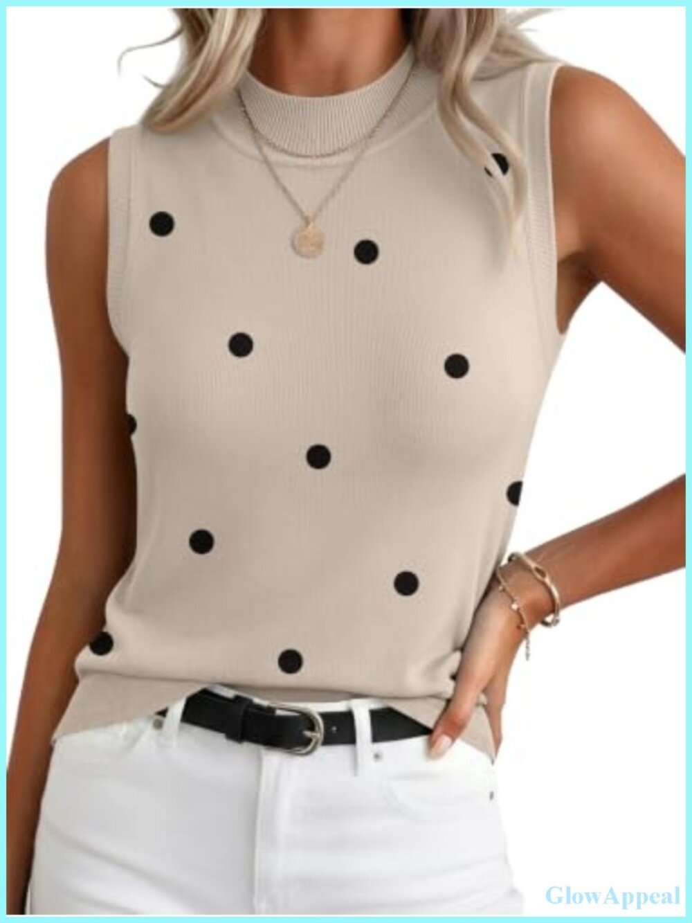 Zeagoo Womens Sleeveless Turtleneck Sweater Vest Business Casual Ribbed Knit